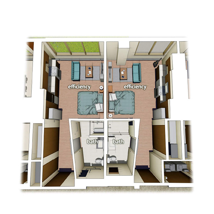 layout diagram of efficiency apartment