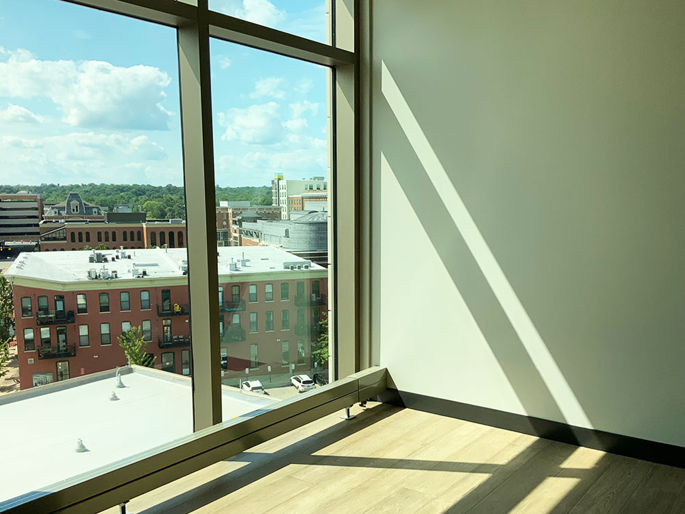 view of downtown Kalamazoo from apartment